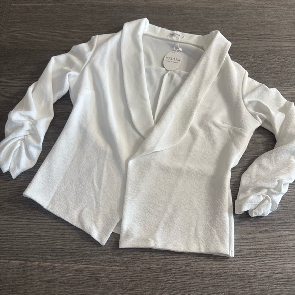 Women's Open Front Light Jacket Size L large NWT Short white - Picture 6 of 8